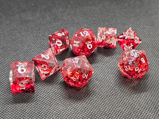 Handmade Blood and Ruby Dice Set