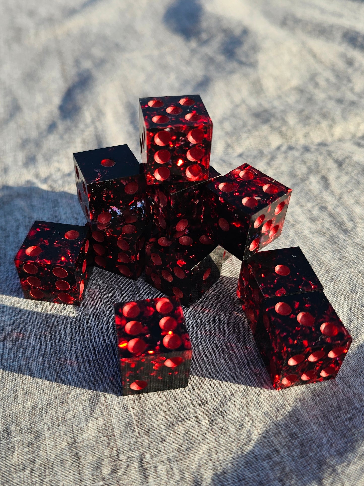 Ruby & Darkness Six-Sided Dice Set