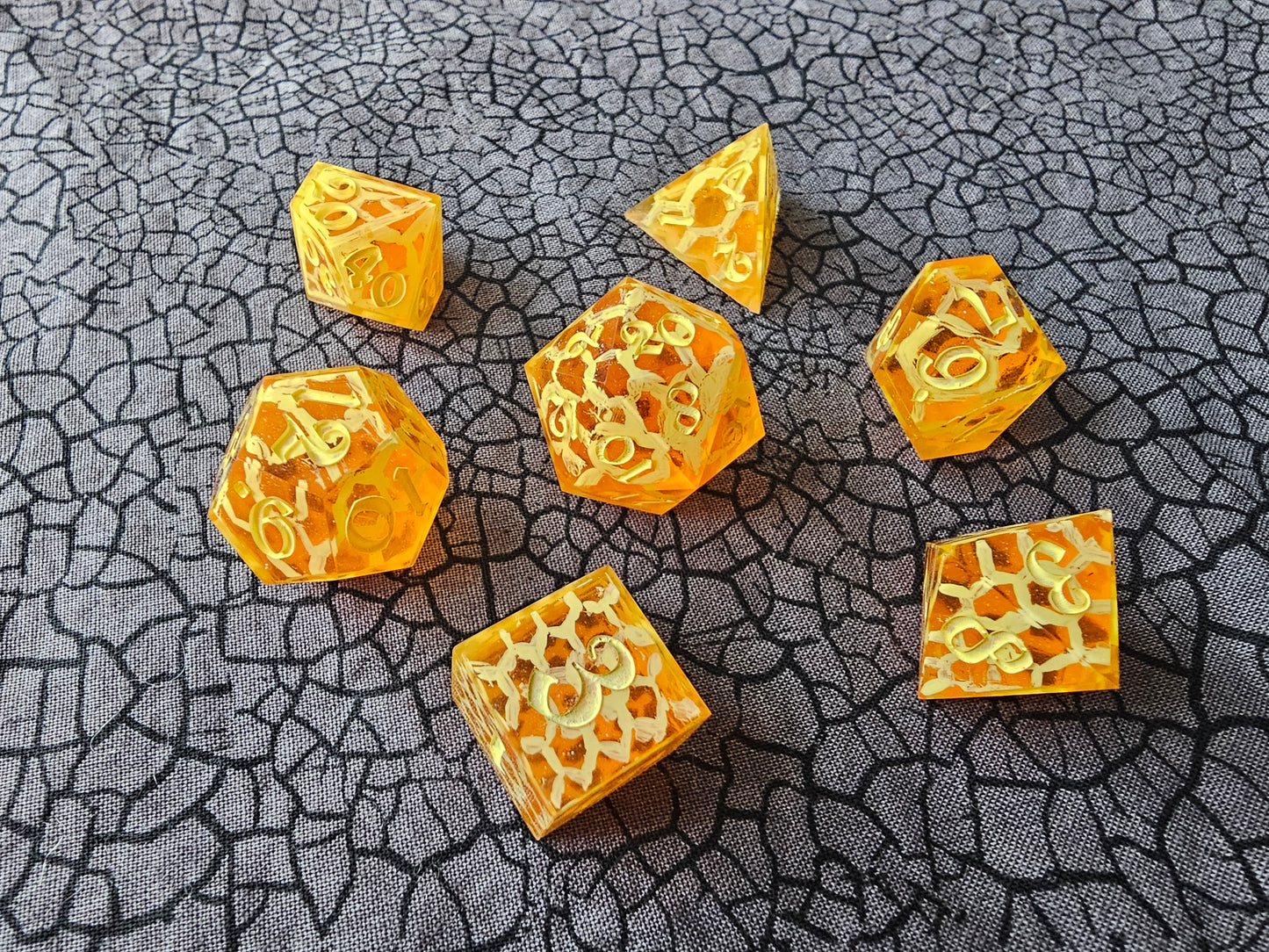 Hand-Painted Honeycomb Dice Set