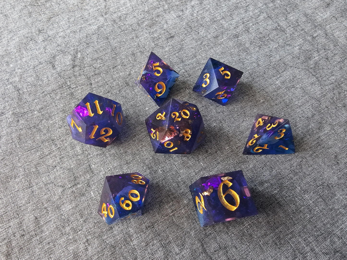 Handmade Stormcloud Sky Dice Set