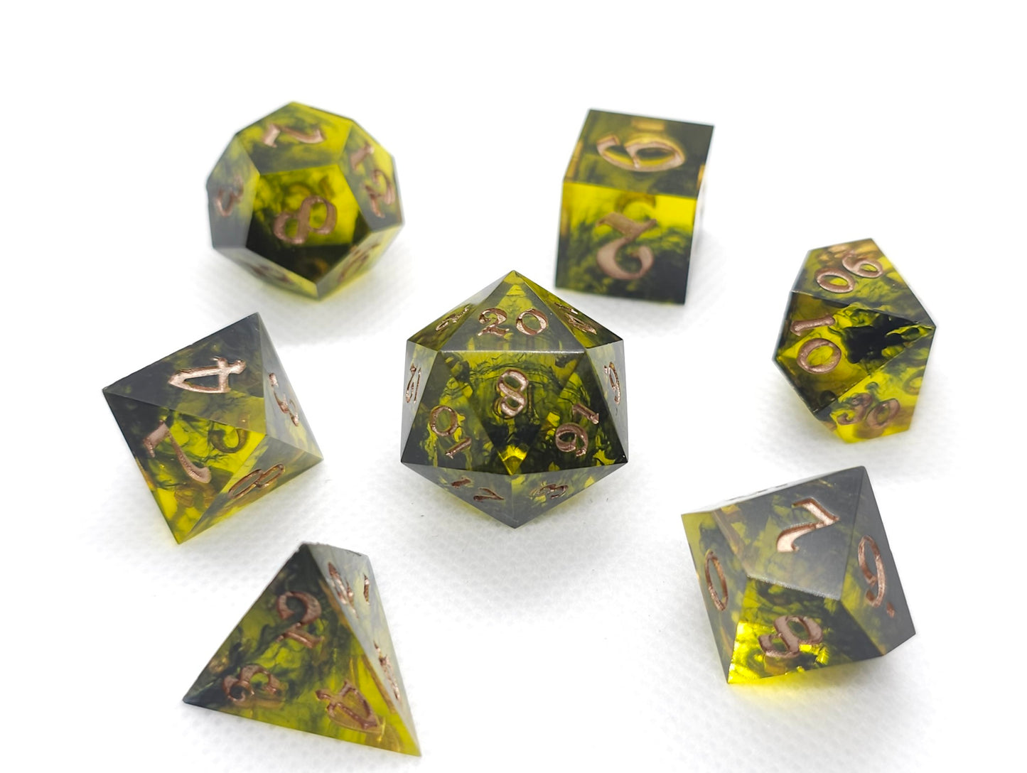 Handmade Acid and Ink Dice Set