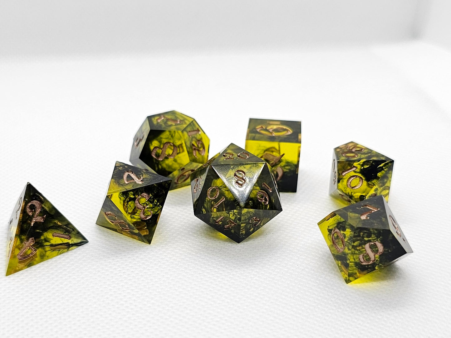 Handmade Acid and Ink Dice Set