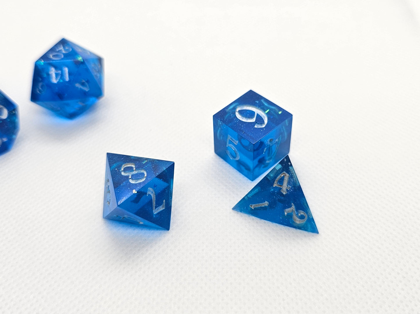 Handmade Brilliant Cobalt Dice Set