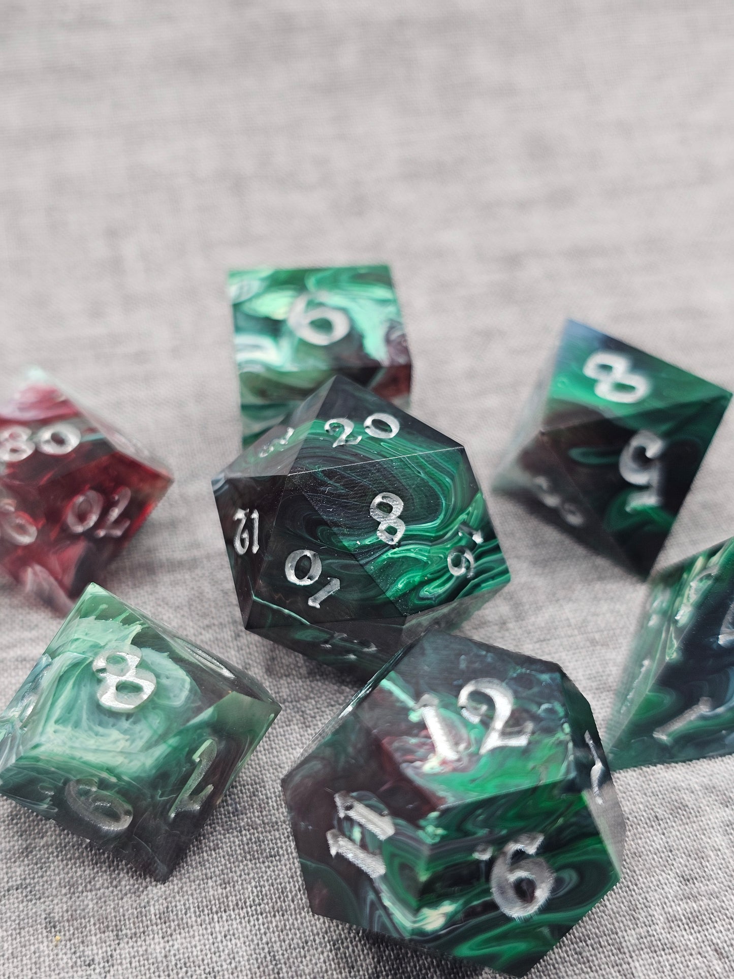 Corrupted Jade Dice Set