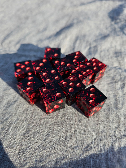 Ruby & Darkness Six-Sided Dice Set