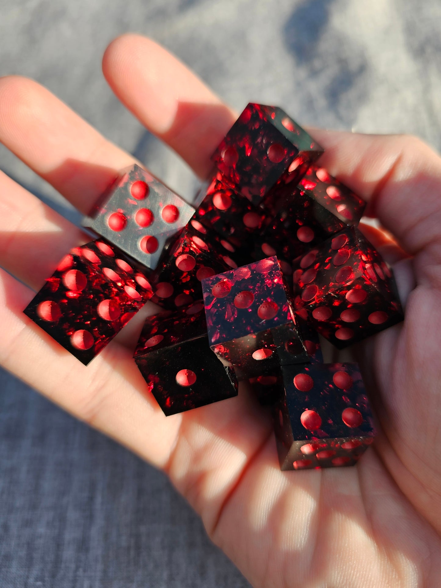 Ruby & Darkness Six-Sided Dice Set