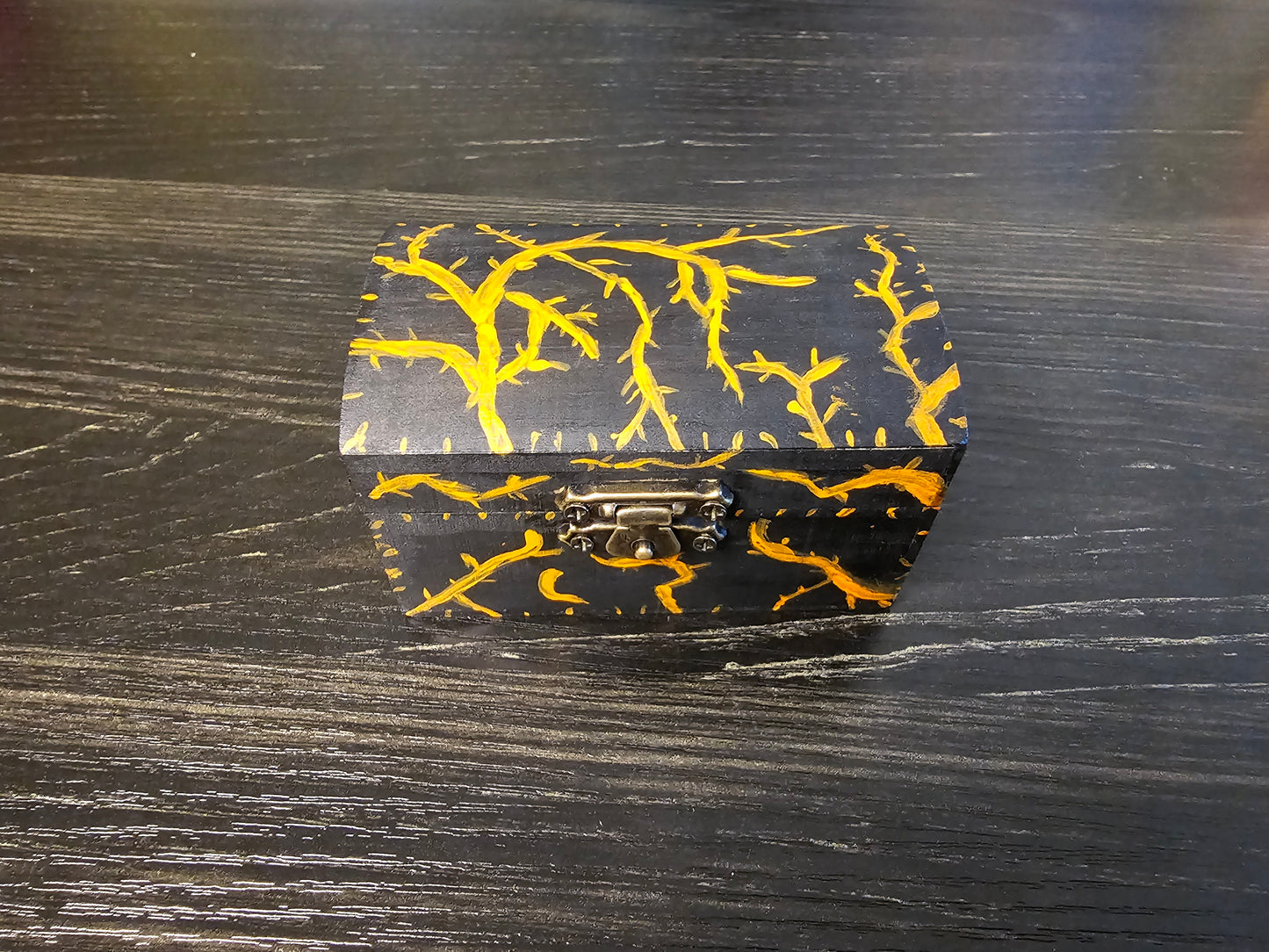 Handmade Halloween Dice Set with Hand-Painted Chest