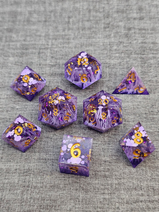 Perfect Purple Petri Polyhedral Dice Set